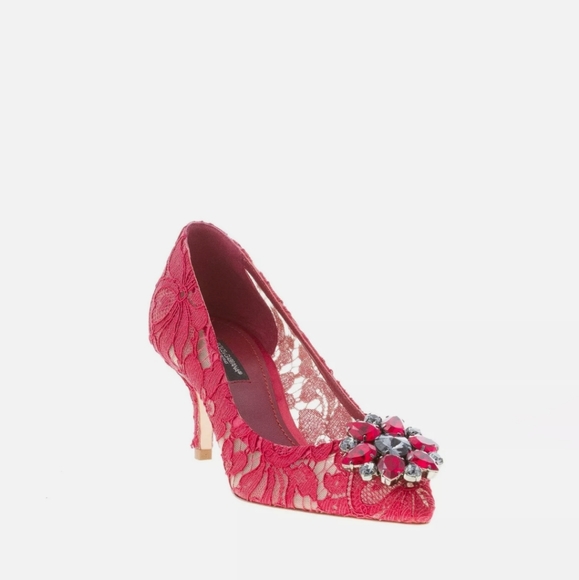 Dolce & Gabbana Shoes - DOLCE & GABBANA women shoes red Taormina lace Bell